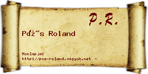 Pós Roland névjegykártya